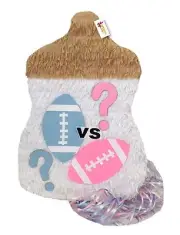APINATA4U Gender Reveal Pinata Football Theme Pull Strings Style