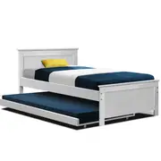 Artiss Bed Frame King Single Size Wooden Trundle D