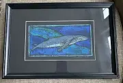 Brian Larkin - Whale #3 - Black Line Woodcut Provincetown Cape Cod