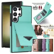 Leather Wallet Card Stand Cover Case For Samsung S24 Ultra S23 Plus S22 S21 FE