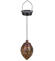 Hanging Lantern Solar Powered Lights Warm White Lamp with Handle for Garden Patio Path