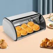 Stainless Steel Bread Box Storage Bin Kitchen Cake Food Container Bread Holder