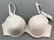 DKNY Custom Lift Bra Womens Size 36D Blush Padded Underwire Push Up Sleek Smooth