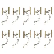 10Sets Slide on End Clasps, 25mm Tube Slider Crimp Cord Ends, Bronze Tone