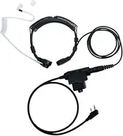 Caroo Tactical Throat Mic Headset Earpiece with with U94 Tactical PTT Compatible for Baofeng UV-5R BF-888S BF-F8HP BF-F9 UV-82 UV-82HP UV-82C Kenwood Walkie Talkies 2 Way Radio