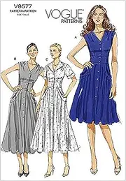 [VOGUE PATTERNS] V8577 Misses' Dress, Size BB (8-10-12-14)