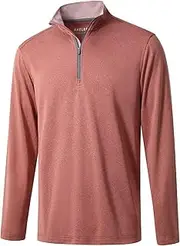 [M MAELREG] Quarter Zip Golf Pullover Men Dry Fit Long Sleeve Performance Wicking Mock Neck 1/4 zip Pullover Mens Sweatshirt