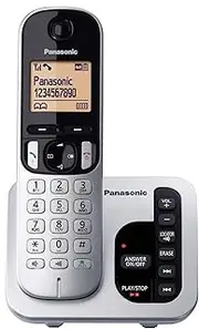 Panasonic DECT Digital Cordless Phone with Answering Machine and 1 Handset (KX-TGC220ALS) Silver & Black