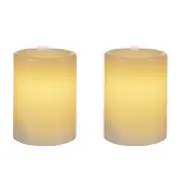 Amalfi Trinity LED Pillar Candle 2pcs Set White