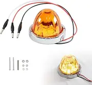 1x Amber Lens White Cold Light Lamp Watermelon Surface Mount Assembly Fits Universal Multiple Trucks