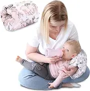 Nursing Pillow Small Nursing Muff Diameter 20 cm - Mini Nursing Pillow Baby Arm Nursing Pillow Arm Pillow for Travel Nursing Pillow Cotton Wild Rose White