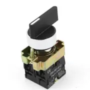 ZB2-BE101C 21mm DPST 3 Position Latching Rotary Select Switch AC 600V 10A