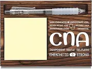 Certified Nursing Assistant Appreciation Gifts, Thank You Gift for Nursing Assistant, CNA Office Coworkers Staff Appreciation Gift, Sticky Note Holder Wooden Notepad & Pen Holder 6.5" x 4.7" - FTA278