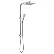Kasten Vibe Brushed Nickel Square Full Rail Sliding Multifuction Shower Set Rail