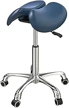Saddle Stool,Double-Flap Saddle Chair,Ergonomic Stool with Wheels,Adjustable Height and Loading Capacity 143ibs for Office Salon Shop
