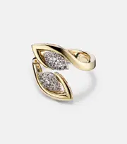 Yeprem Golden Strands white and yellow gold ring with diamonds