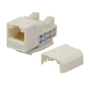100 pack lot Keystone Jack Cat6 White Network Ethernet 110 Punchdown 8P8C