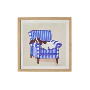 Springer On Blue Framed Print 40x40cm