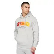 Crosshatch Mens Flocked Hoodie (Grey Marl) - BG848