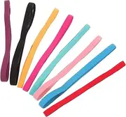 NULYLU 8pcs Headband Workout Grip Hairband Athletic Hair Band Football Hair Band Mens Hairband Hair Bands for Womens Hair Elastic Hair Band Hairbands Hair Band for Men Head Band Fabric