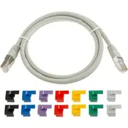 EVERSURE PC6A1.2/GRY Grey Cat6a Patch Shielded 1.2M Multi Coloured Clips