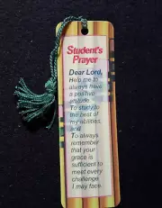 Bookmark with Verse And Tassel - Inspirational Gift-Student's Prayer ~ Free Ship