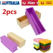 2Set Of Wood Loaf Soap Mould Silicone Mold Cake Making Soap Making Wooden Box PB