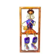 Handcrafted Decorative Wall Hanging Metal Musician Statue For Home Deocr