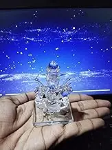 AM ENTERPRISES Transparent Double Sided Crystal Ganesha Showpiece for Worship Any Function Gift Car Dashboard (Clear White (Transparent))