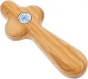 BEBEMOKO Handheld Mini Wooden Cross for Baptism Confirmation Catholic Religious