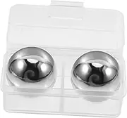 2pcs 304 Whiskey Chilling Stones Stainless Steel Ice Balls for Beverage Cooling Reusable Whiskey Rocks Present for Drink Lovers Keeps Beverages Cold Without Diluting Flavor