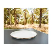 28cm Enamel White/Bronze Plate