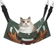 EdWal Funny Christmas Moose head print Soft Sleeping Hammock Cat Hammock for Cage Hanging,Pet Hammock Bed Adjustable for Small Animals