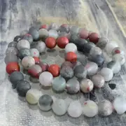 Natural African Bloodstone/Heliotrope, Frosted, 6mm, Approx 62pce, Free Post.
