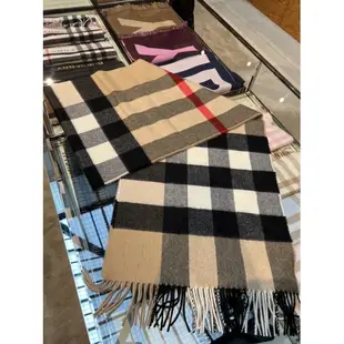 *minicrew品牌好物*Burberry 經典格紋喀什米爾羊毛圍巾