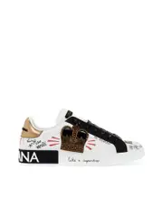 Dolce & Gabbana Portofino Sneakers With Patches And Embroidery