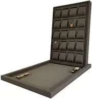 [CFZSALK] Watch Box Watch Holder 18 Grid Watch Box With Removable Pillow, Gray 90 Degree Opening Storage Box Watch Display Tray Watch Case (Size : A Horizontal section 18 grid) KeYJ