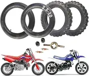 2.50-10" Tire & Inner Tube Compatible with Honda CRF50F XR50R 2.50x10 2.5-10 Dirt Pit Bike