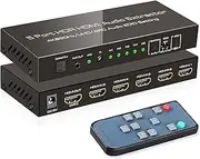 (Newest Version) 5 Port 4K HDMI Switch with Remote Premium 5 in 1 Out UHD 4K@60Hz HDMI 2.0 Switcher Selector, Support Dolby Vision/Atmos Auto-Switching HDCP 2.2 HDR 10 CEC 18Gbps 3D 1080P