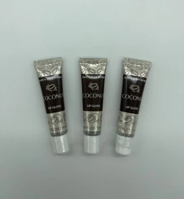 Bath & Body Works COCONUT Lip Gloss Set of 3 Sealed