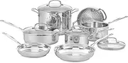 Cuisinart 77-11G Chef's Classic Stainless 11-Piece Cookware Set, Silver