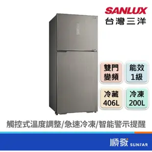 SANLUX 台灣三洋 SR-V610B 606L 雙門 右開 變頻 大冷凍庫 200L 冰箱 電冰箱