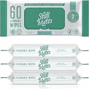 60-Wipe Home Pack: Flushable and Hypoallergenic Moist Wipes Made in the USA. Fragrance and Alcohol Free. Aloe, Cucumber, Chamomile. (4 Pack - 240 Wipes Total)
