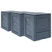 Garden Composters 3 pcs Grey 60x60x73 cm 780 L vidaXL