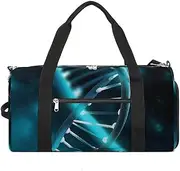 [WYUSPGK] Travel Gym Duffle Bag, Science Gene Strand Print Duffle Bags,womens Mens Gym Bag,gym Bags,gym Bag with Shoe Compartment, Science Gene Strand, One size