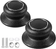 Pot Lid Top Replacement Knob 2 Pack - Silicone Glass Saucepan Casserole Kettle Cover Knobs - Kitchen Cookware Universal Replacement Pan Lid Holding Handles (Black)