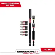 Milwaukee Screw Driver Bit Set Impact Duty Alloy Steel Magnetic (10-Piece)