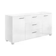 High Gloss Sideboard Storage Cabinet Cupboard - White