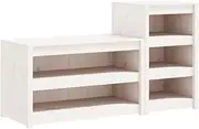 vidaXL Outdoor Kitchen Cabinets 2 pcs - Pine Wood, White - Storage Shelves, Garden Modular Design - 106x55x64 cm & 55x55x92 cm