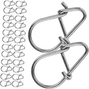 Abaodam 100pcs Fishing Lure Quick Clips High Strength Stainless Steel Snap Connectors for Freshwater Saltwater Tackle